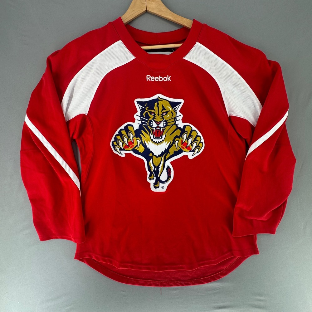 Reebok Florida Panthers NHL Hockey Jersey Mens Medium Red White Logo 160710